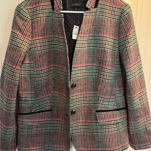 Talbots Plaid Blazer - Pink and Green
